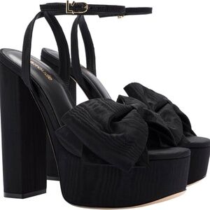 Larroudé “Elle” Black Platform Bow Heels